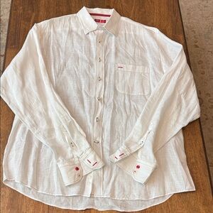 Casual White Button-Down Shirt for Men 100% Linen